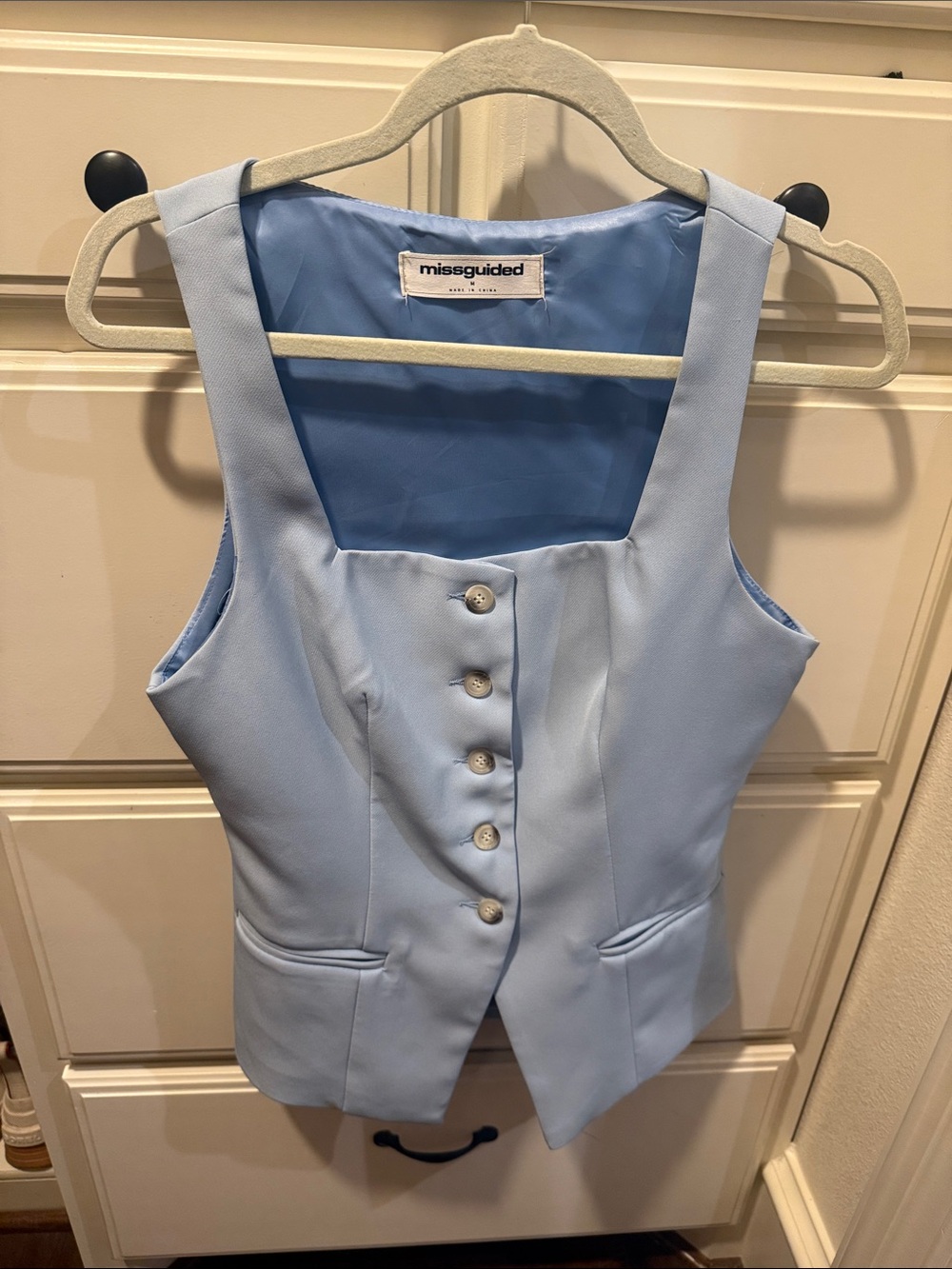 Missguided Light Blue Buttoned Tailored Vest